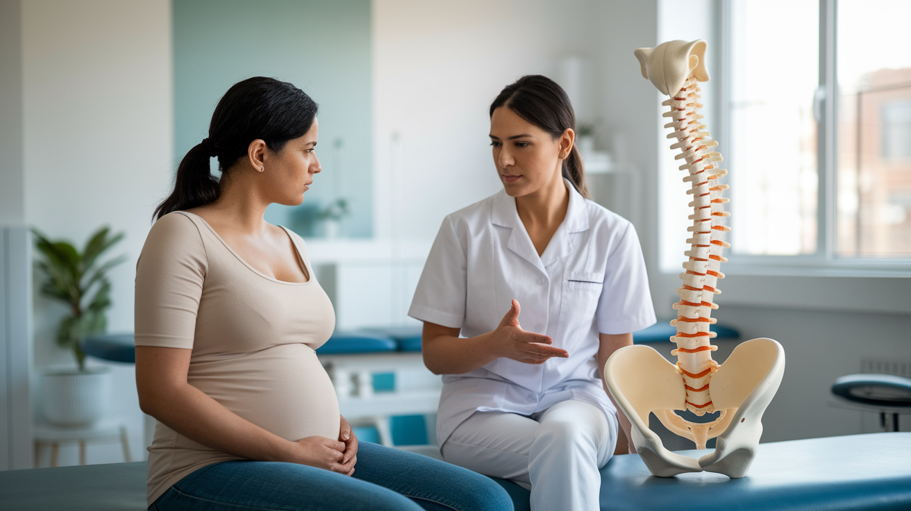 Postpartum tailbone pain relief explained by a physiotherapist using pelvic anatomy after childbirth