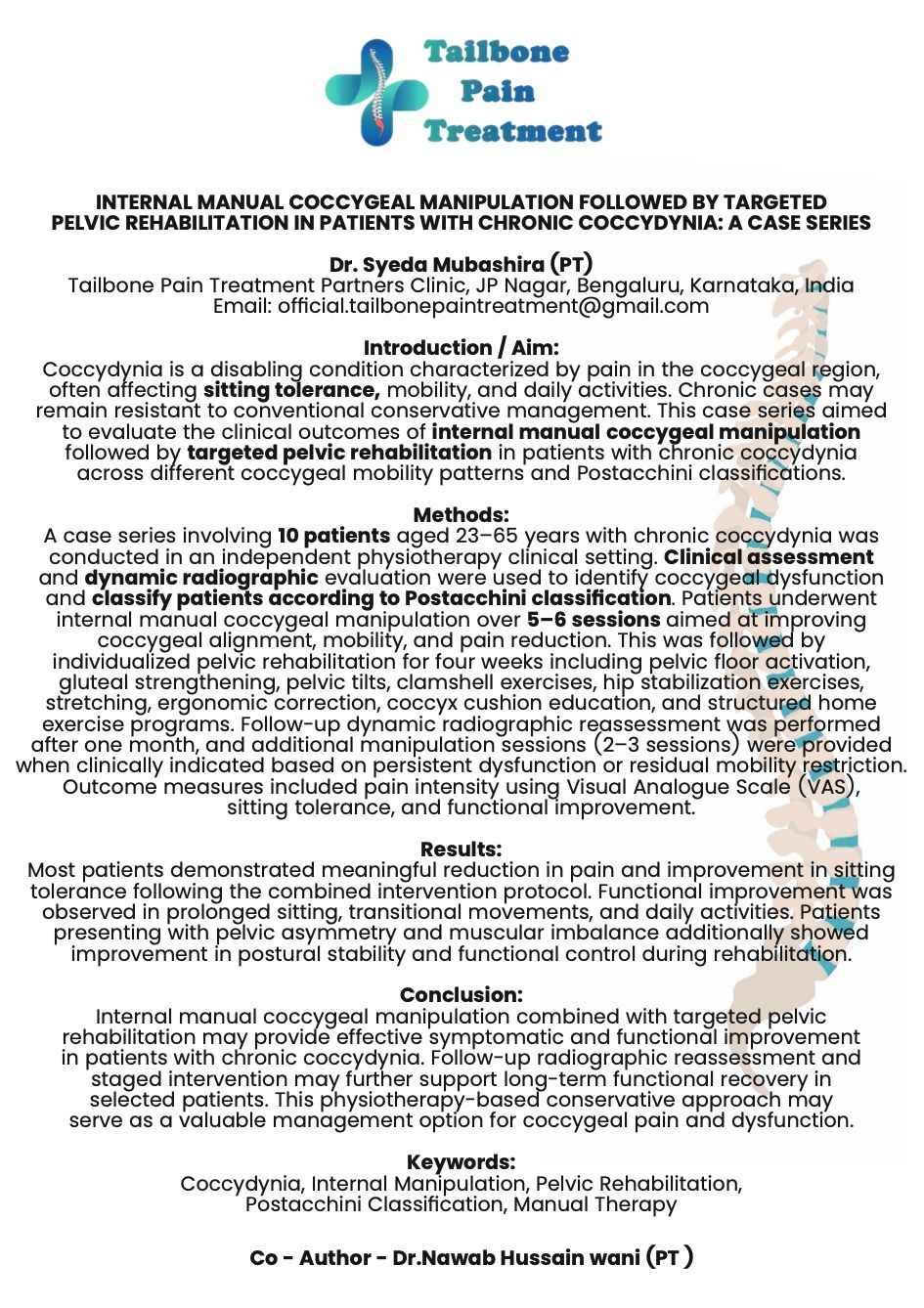 Accepted chronic coccydynia research paper