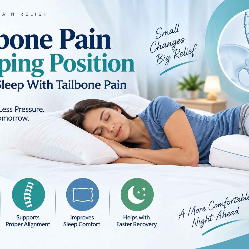 Tailbone pain sleeping position with side sleeping and pillow support