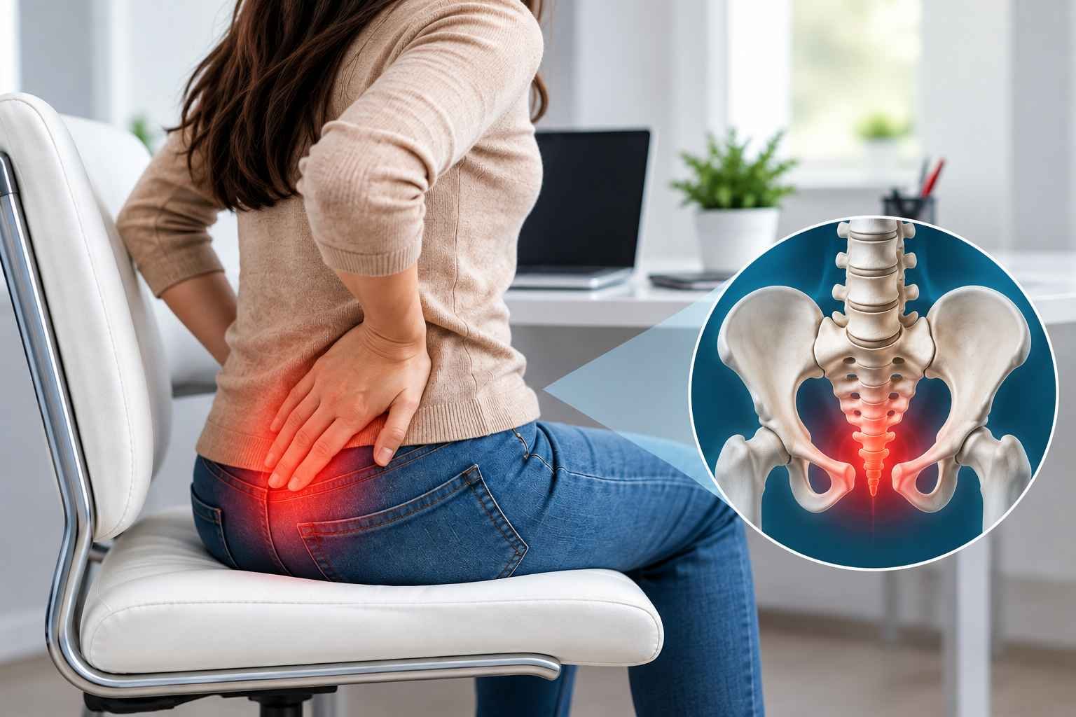 Tailbone pain while sitting on a coccyx cushion