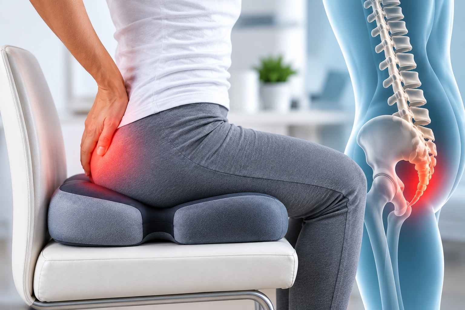 Tailbone pain while sitting caused by coccydynia